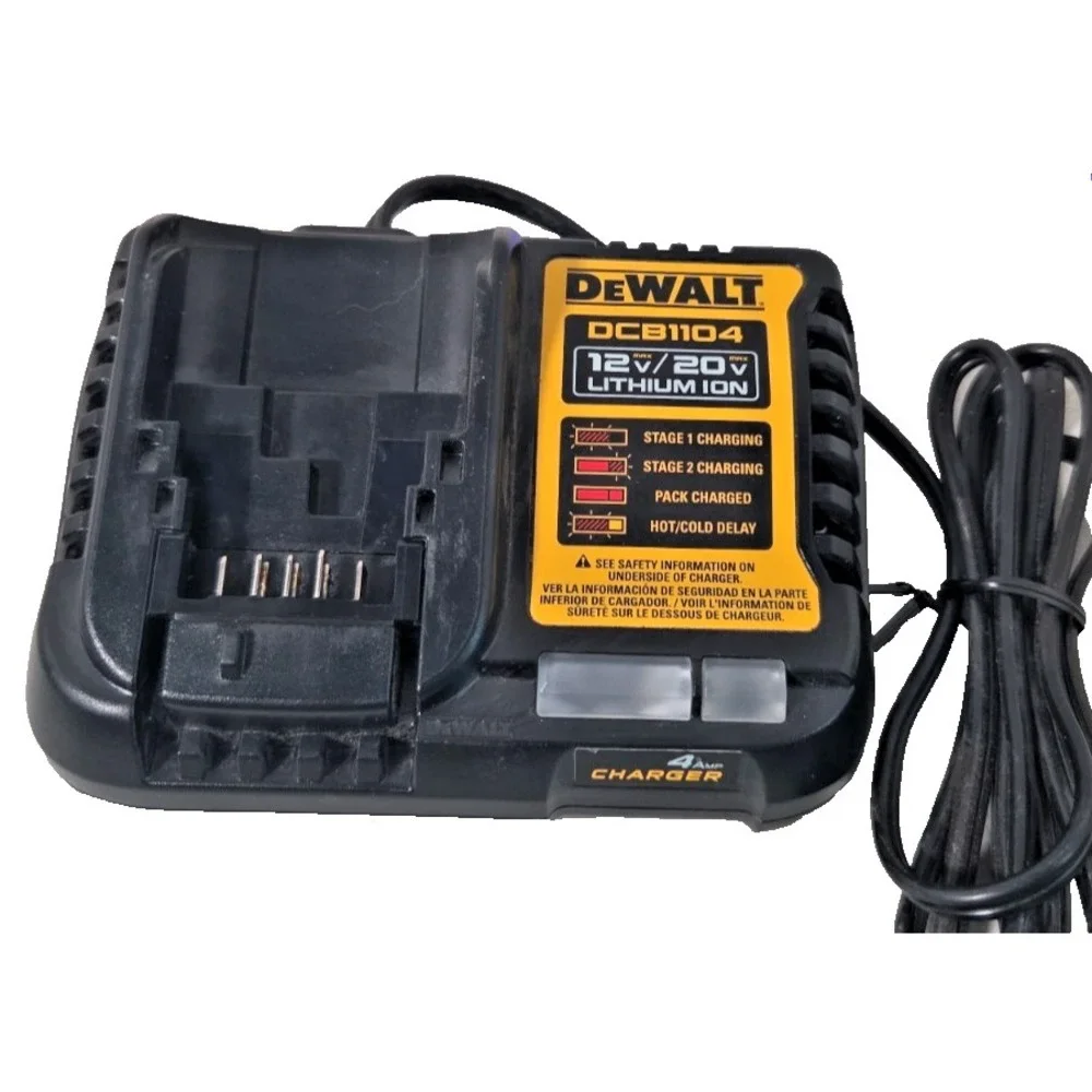 OEM DEWALT DCB1104 12V & 20V Volt MAX Li-Ion 4 Amp Fast Charger Battery Charger